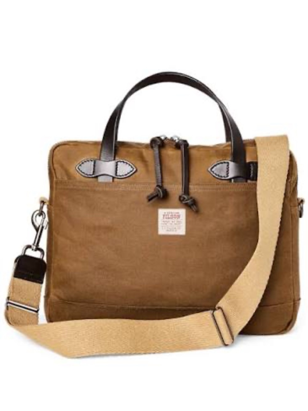 FILSON Tin Cloth Contact Briefcase - Dark Tan